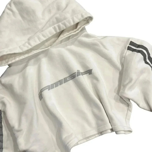 I.Am.Gia. White Reflective Cropped Mercury Hoodie S - Picture 2 of 3